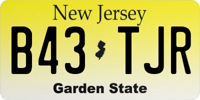 NJ license plate B43TJR