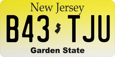 NJ license plate B43TJU