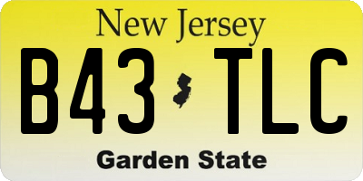 NJ license plate B43TLC