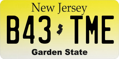 NJ license plate B43TME