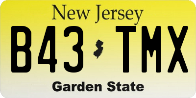 NJ license plate B43TMX