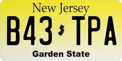 NJ license plate B43TPA