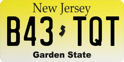 NJ license plate B43TQT