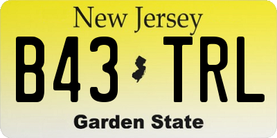 NJ license plate B43TRL