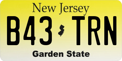 NJ license plate B43TRN