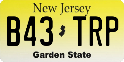 NJ license plate B43TRP