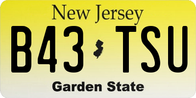 NJ license plate B43TSU