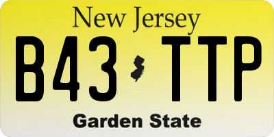 NJ license plate B43TTP