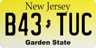 NJ license plate B43TUC