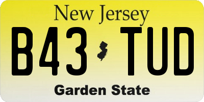 NJ license plate B43TUD