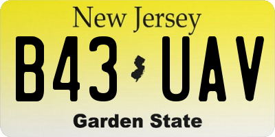 NJ license plate B43UAV