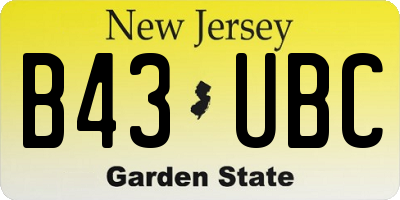 NJ license plate B43UBC