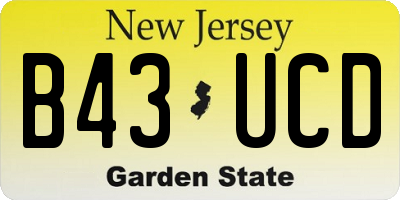 NJ license plate B43UCD