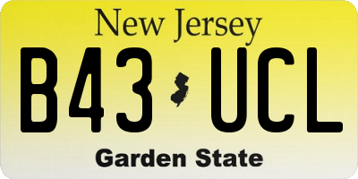 NJ license plate B43UCL