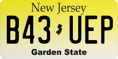 NJ license plate B43UEP