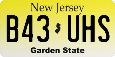 NJ license plate B43UHS