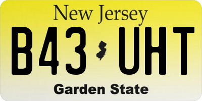 NJ license plate B43UHT