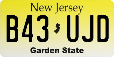 NJ license plate B43UJD