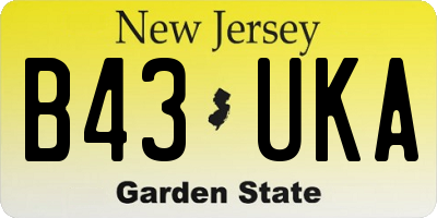 NJ license plate B43UKA