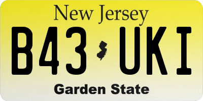 NJ license plate B43UKI