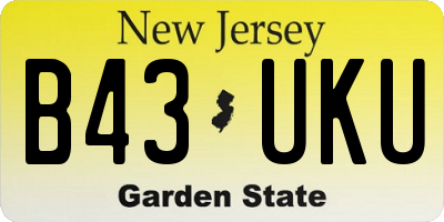 NJ license plate B43UKU