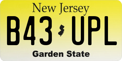 NJ license plate B43UPL
