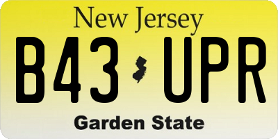 NJ license plate B43UPR