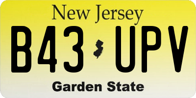 NJ license plate B43UPV
