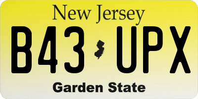 NJ license plate B43UPX