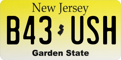 NJ license plate B43USH