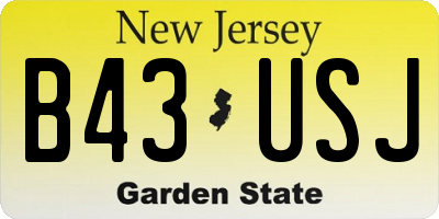 NJ license plate B43USJ