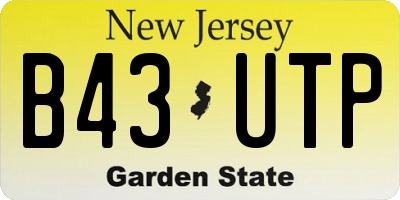 NJ license plate B43UTP