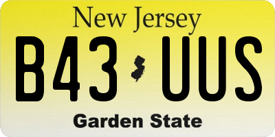 NJ license plate B43UUS