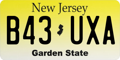 NJ license plate B43UXA