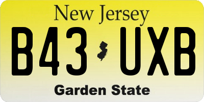 NJ license plate B43UXB