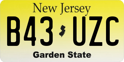 NJ license plate B43UZC
