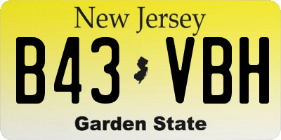 NJ license plate B43VBH