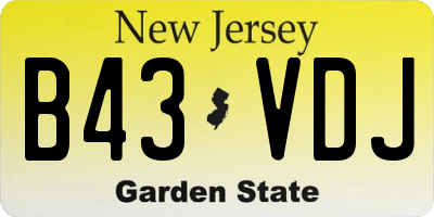 NJ license plate B43VDJ