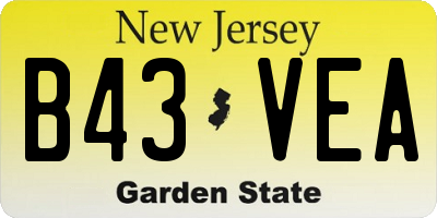 NJ license plate B43VEA