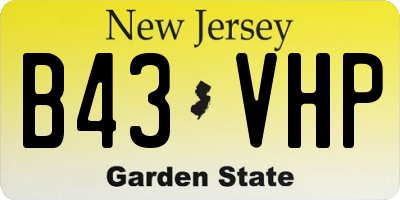 NJ license plate B43VHP