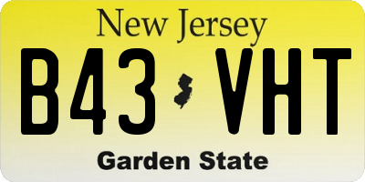NJ license plate B43VHT