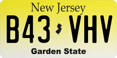 NJ license plate B43VHV