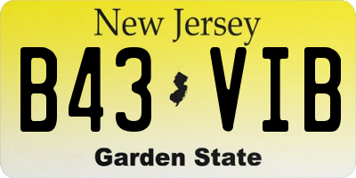 NJ license plate B43VIB