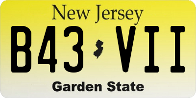 NJ license plate B43VII