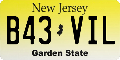 NJ license plate B43VIL