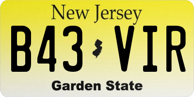 NJ license plate B43VIR