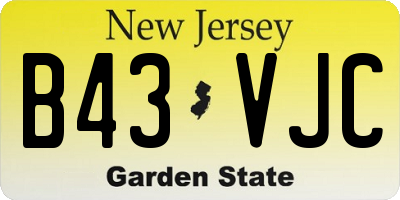 NJ license plate B43VJC
