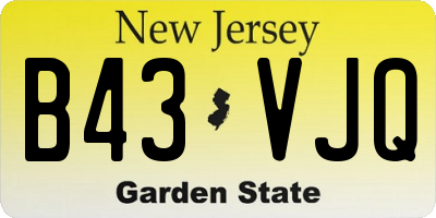 NJ license plate B43VJQ