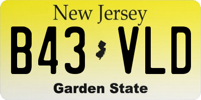 NJ license plate B43VLD