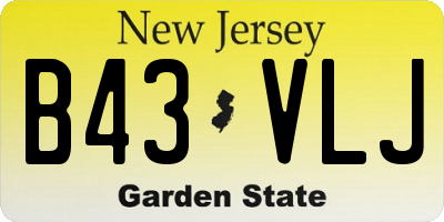 NJ license plate B43VLJ